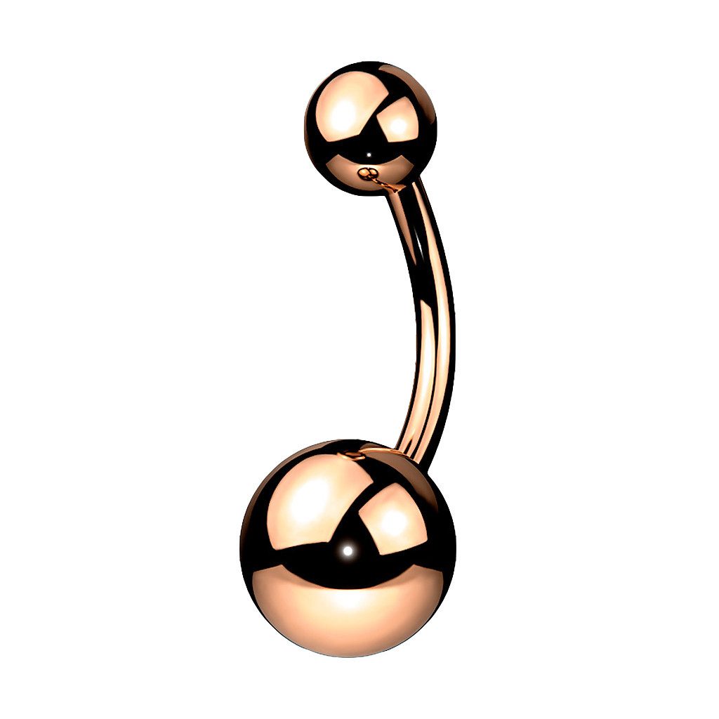 Taffstyle Bauchnabelpiercing Titan Bauchnabelpiercing Banane Schmuck Rosegold 1,6mm x 10mm x 5x8mm (Bauchnabelpiercing Banane Bauchnabel Piercing Schmuck Stecker), Stecker Curved Barbell