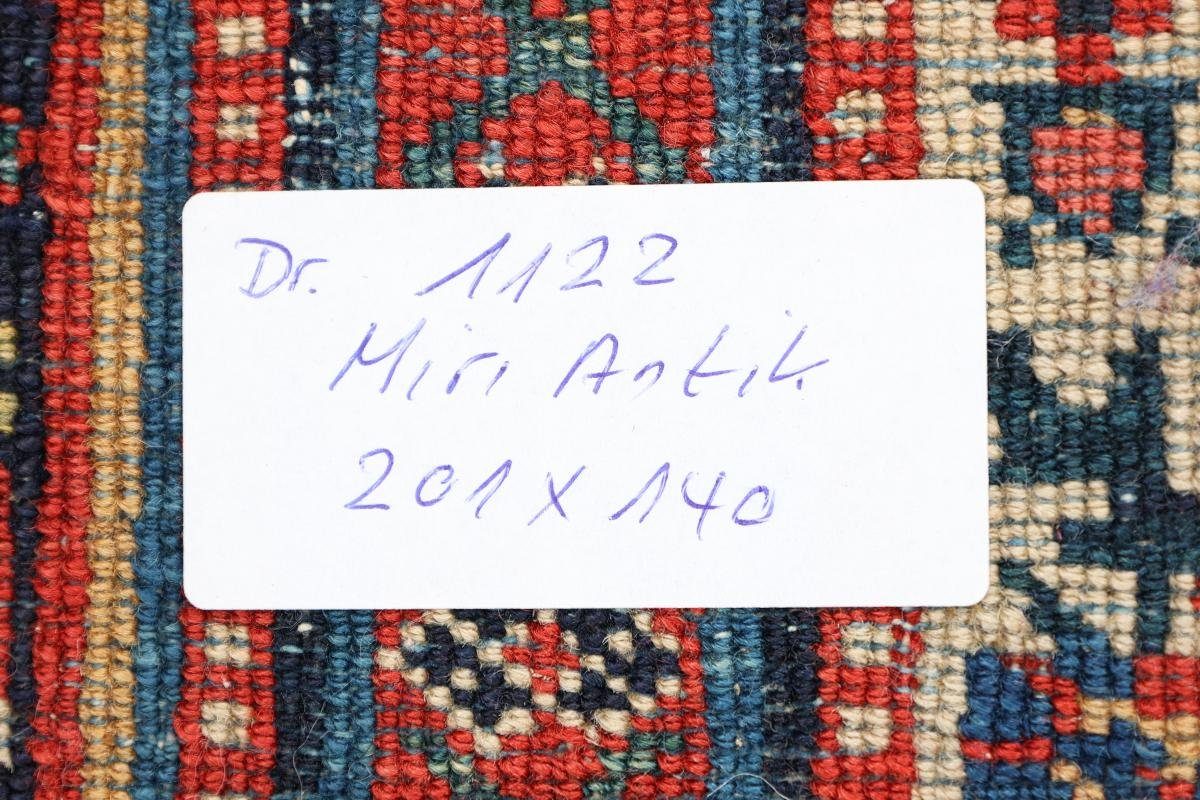 mm Orientteppich 12 Perserteppich, / 140x201 Orientteppich rechteckig, Nain Miri Boteh Antik Handgeknüpfter Trading, Höhe: