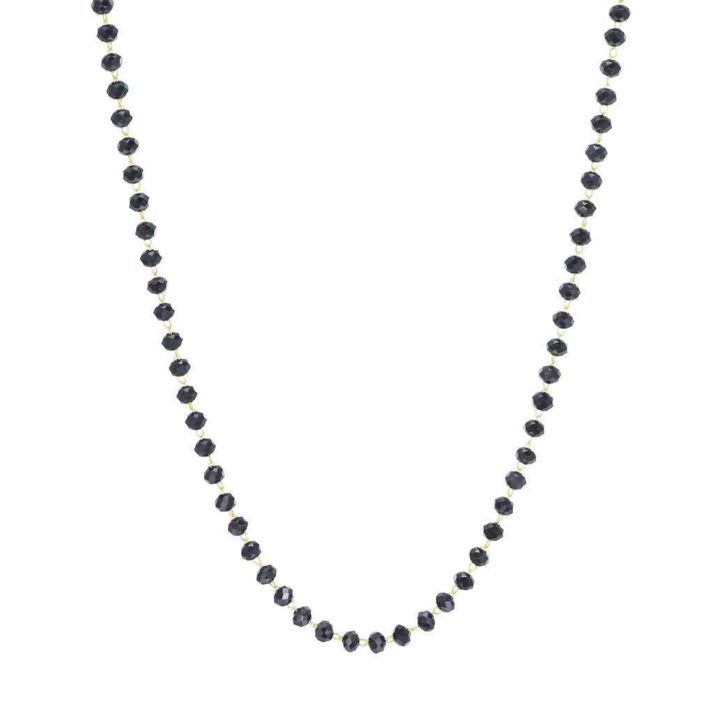 s'agapo Kette mit Einhänger Necklace with black beads Happy SHAC47