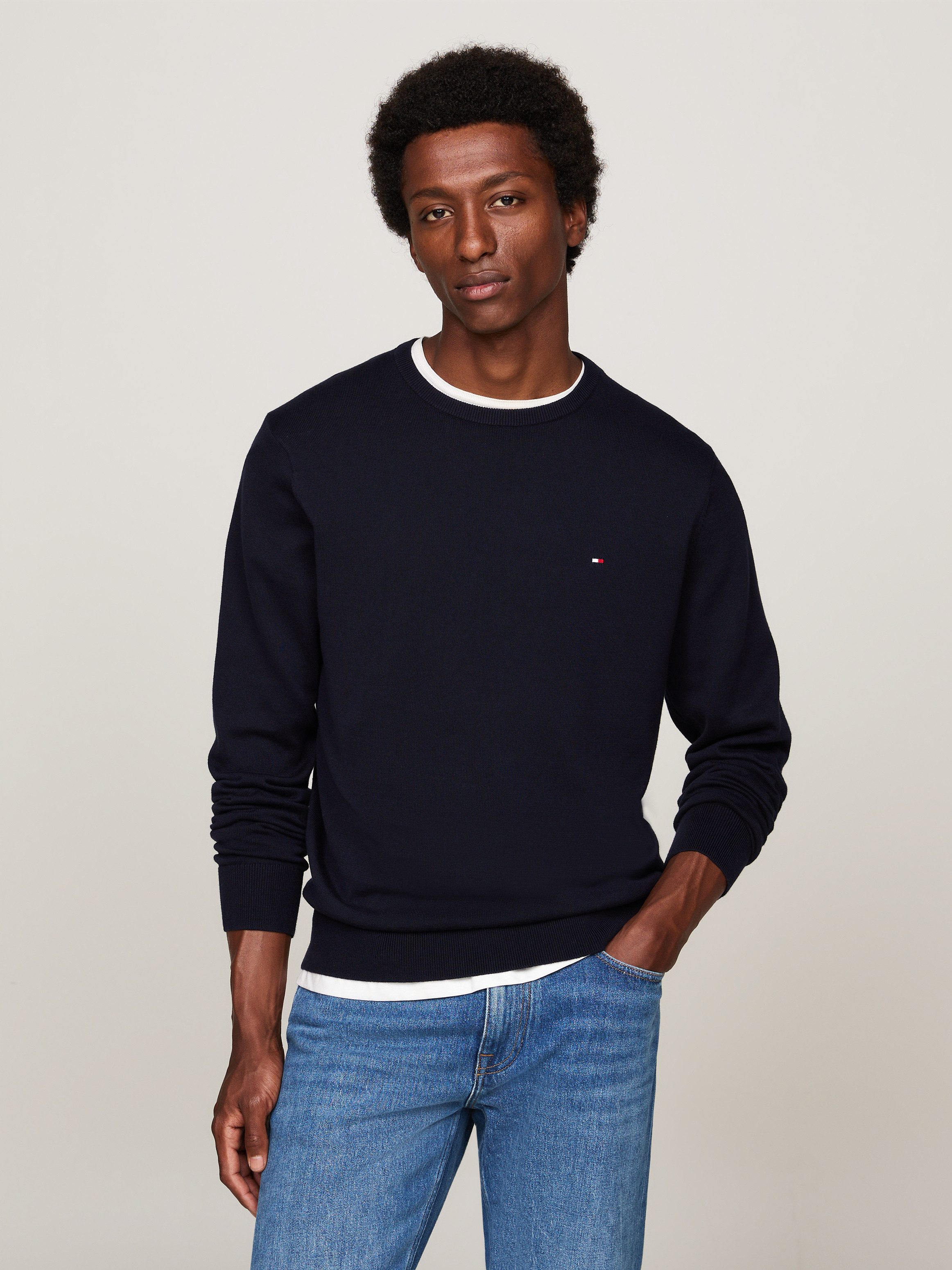 Tommy Hilfiger Rundhalspullover ESSENTIAL COTTON CREW günstig online kaufen