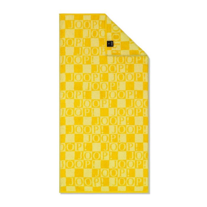 Joop! Handtuch Handtuch Frame Checked Lemon 1675 55 Walkfrottier (1-St) Karo-Design JOOP!- Schriftzug Logo