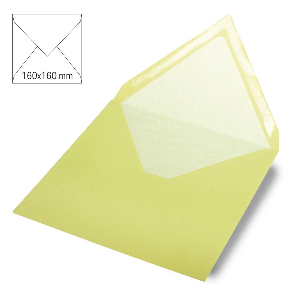 Rayher Bastelkartonpapier quadr. Kuvert pastellgrün uni 5x 90g/qm
