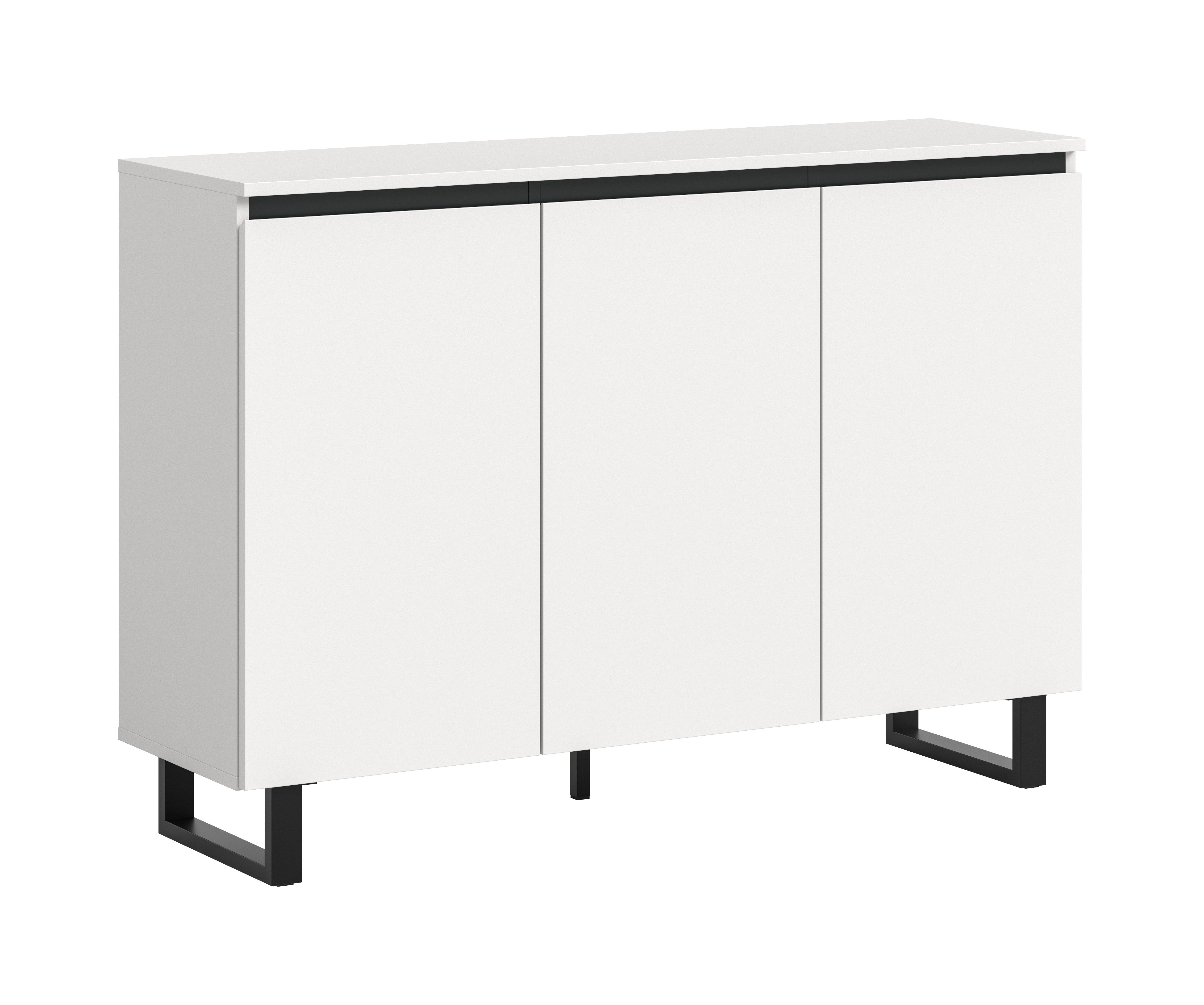 furnling Sideboard Tomea (1 St), 3 Türen, 6 Fächer, mit schwarzer Schattenf günstig online kaufen