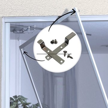 FlyEx Insektenschutz-Fensterrahmen Einhängewinkel Befestigungsmaterial für Spannrahmen Fensterhaken