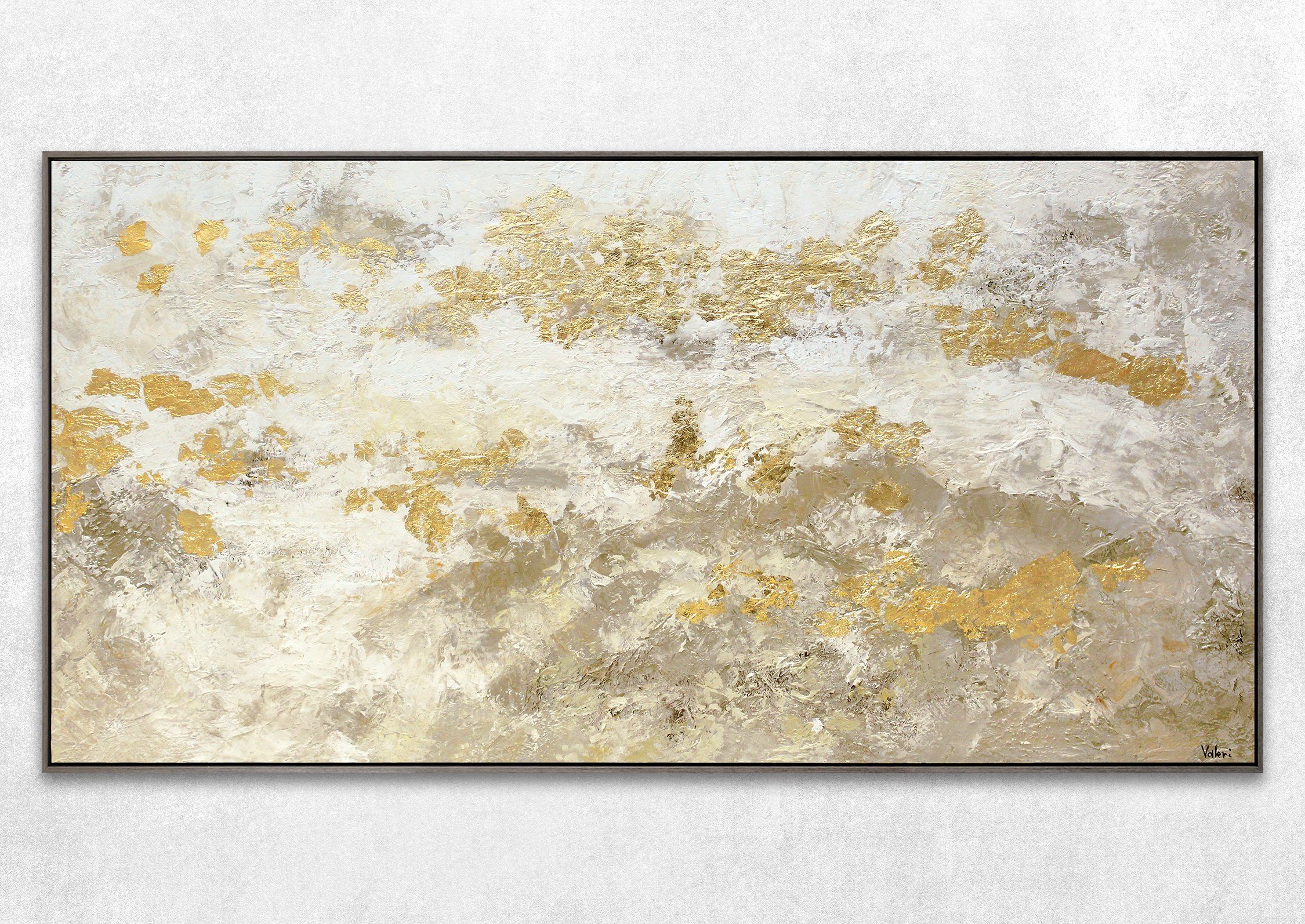YS-Art Gemälde Glänzendes Gold, Abstraktion, Leinwand günstig online kaufen