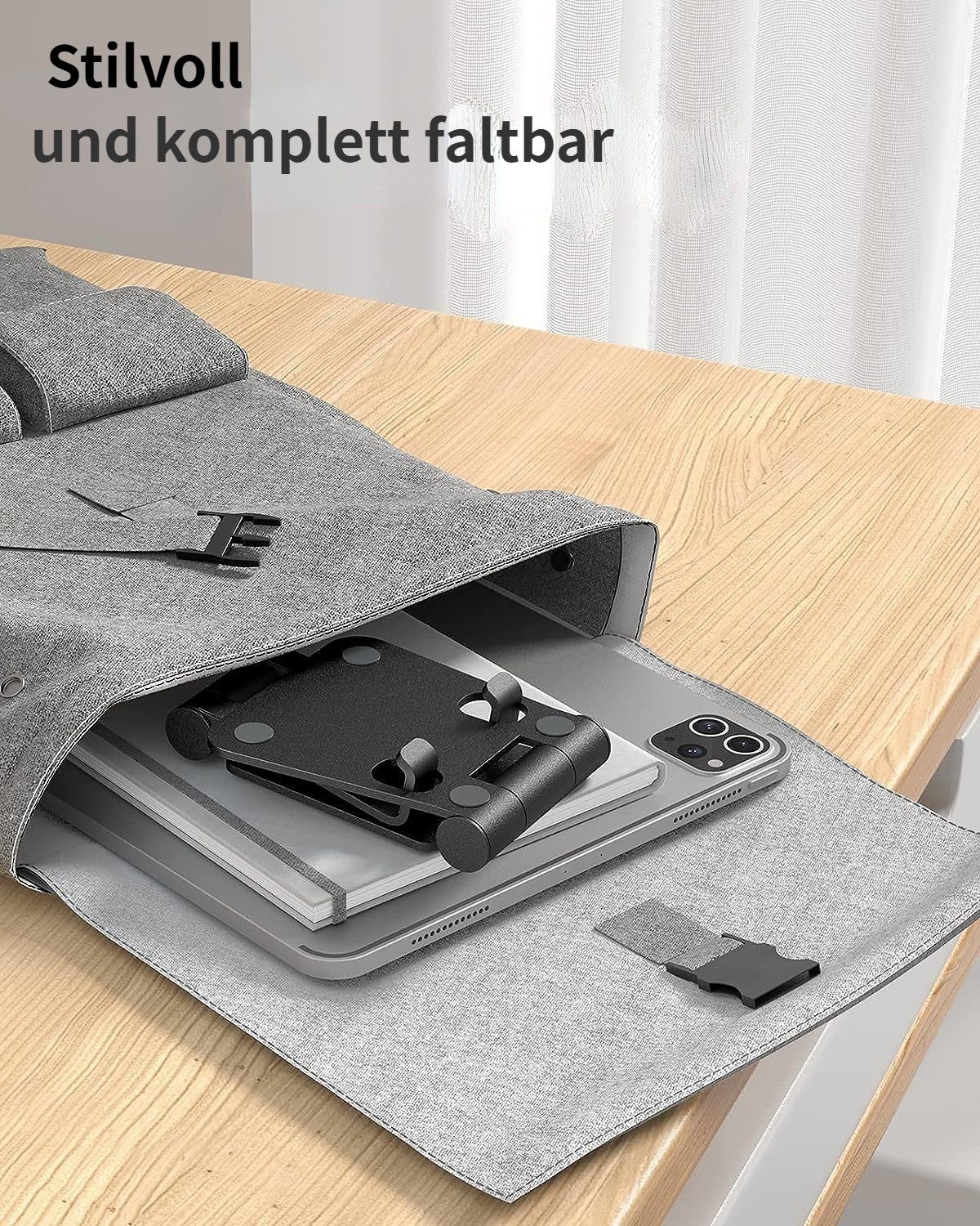 Blusmart Smartphone-Halterung Verstellbarer Handyhalter, (bis 8,00 Zoll, Faltdesign, tragbar und tragbar., Aus Aluminiumlegierung, robust und langlebig., Funkti – Bild 5 von 5