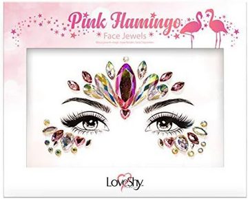 PaintGlow Strass-Tattoo Face Jewels 'Pink Flamingo' - Selbstklebende Glitz