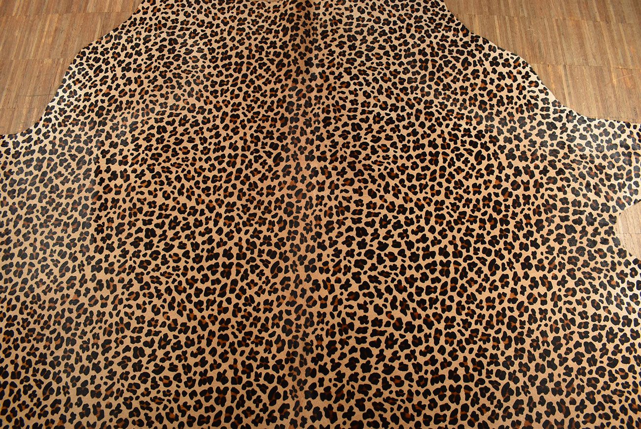 KUHFELL online & NOMAD Fellteppich KUHFELL TEPPICH STIERFELL MIT LEOPARDEN OPTIK ca. 210 x 190 cm – Bild 4 von 5