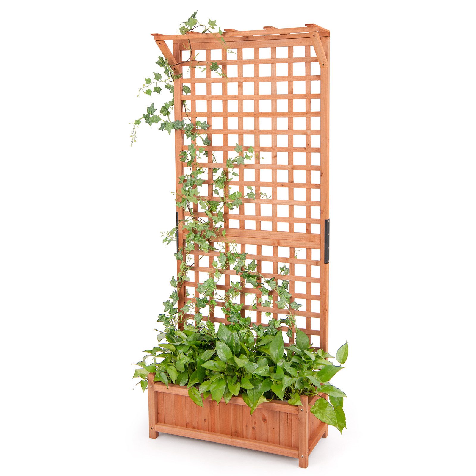 COSTWAY Hochbeet (1 St), Blumenkasten mit Spalier & Dach, 75x33x181 cm
