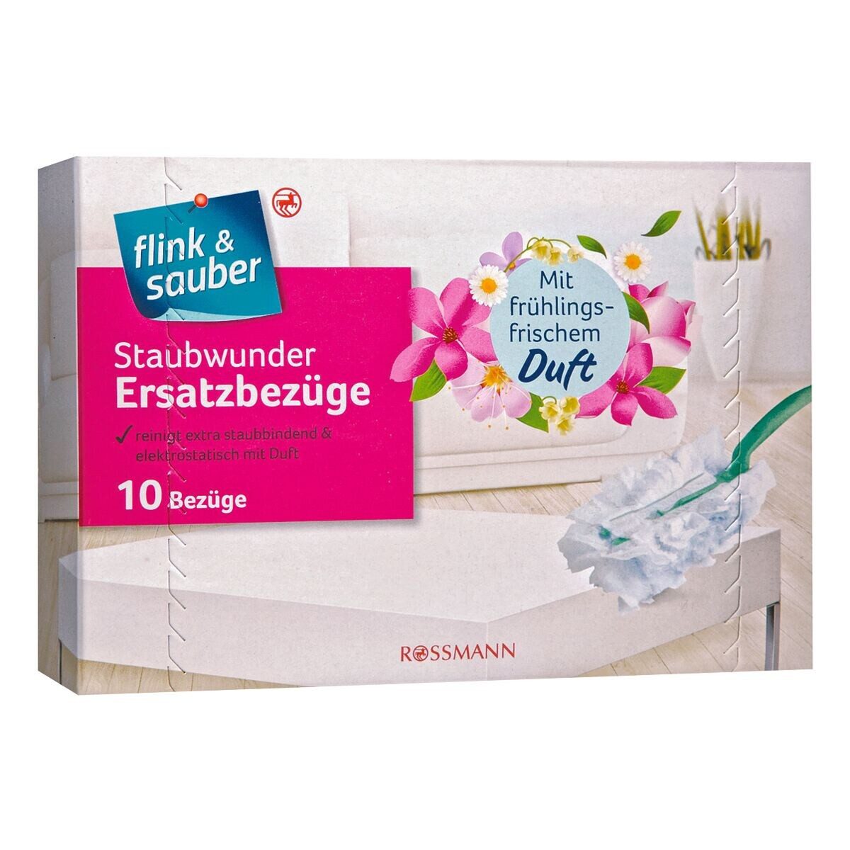flink & sauber Staubwischer Staubwunder (10-St), Ersatzbezüge Nachfüllpack - mit Duft