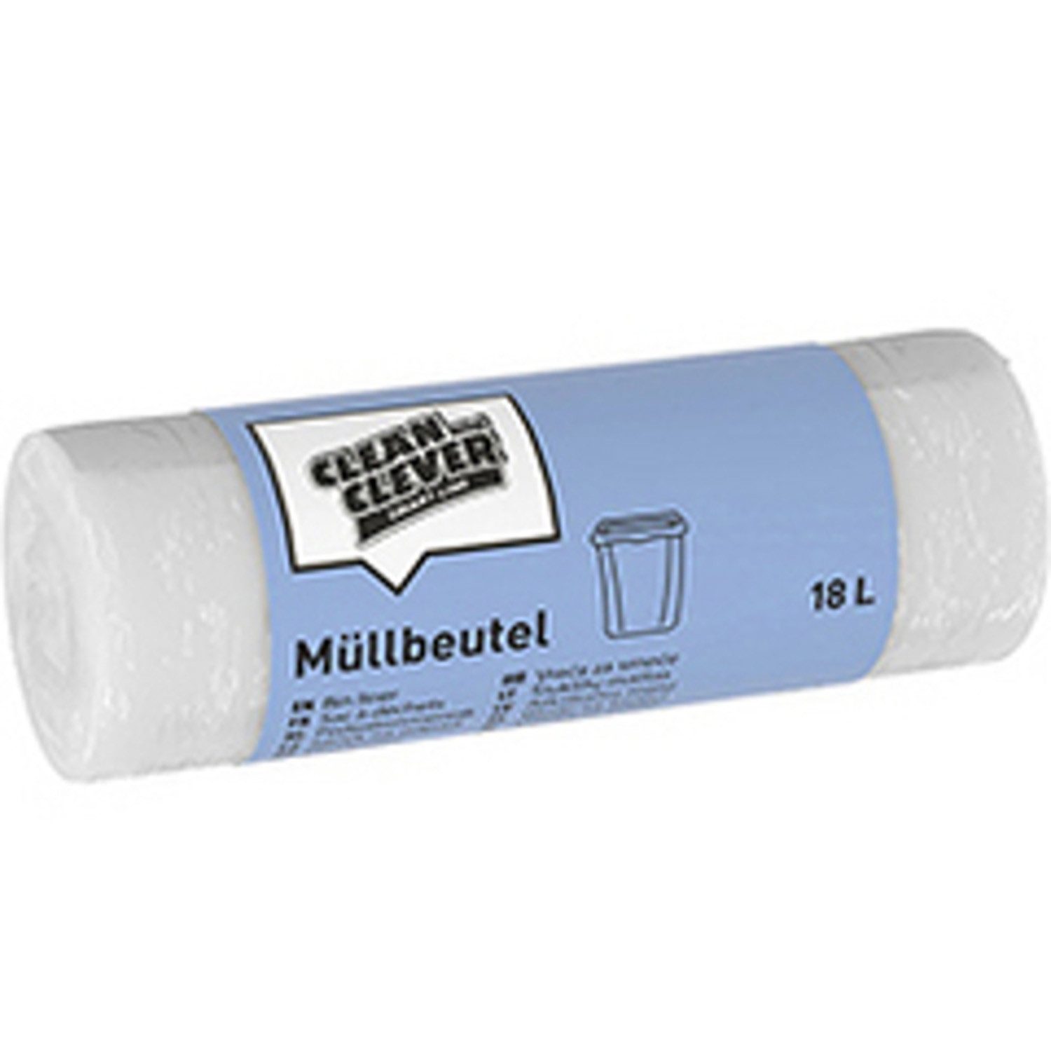 CLEAN and CLEVER Müllbeutel Müllbeutel 18l Weiß 50 Stück Reißfest, Zubehör für kleine Mülleimer, Müllbeutel Polybeutel Müllsack Polysack Sammelkorb