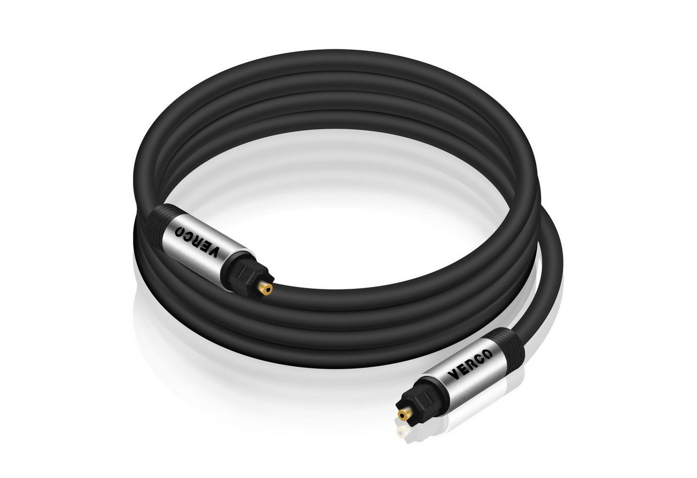 VERCO Digital Audio HiFi Kabel SPDIF LWL Optisches-Kabel, Toslink, (1000 cm), F05 Standard Stecker Dolby TrueHD Dolby Digital 7.1 DTS kompatibel
