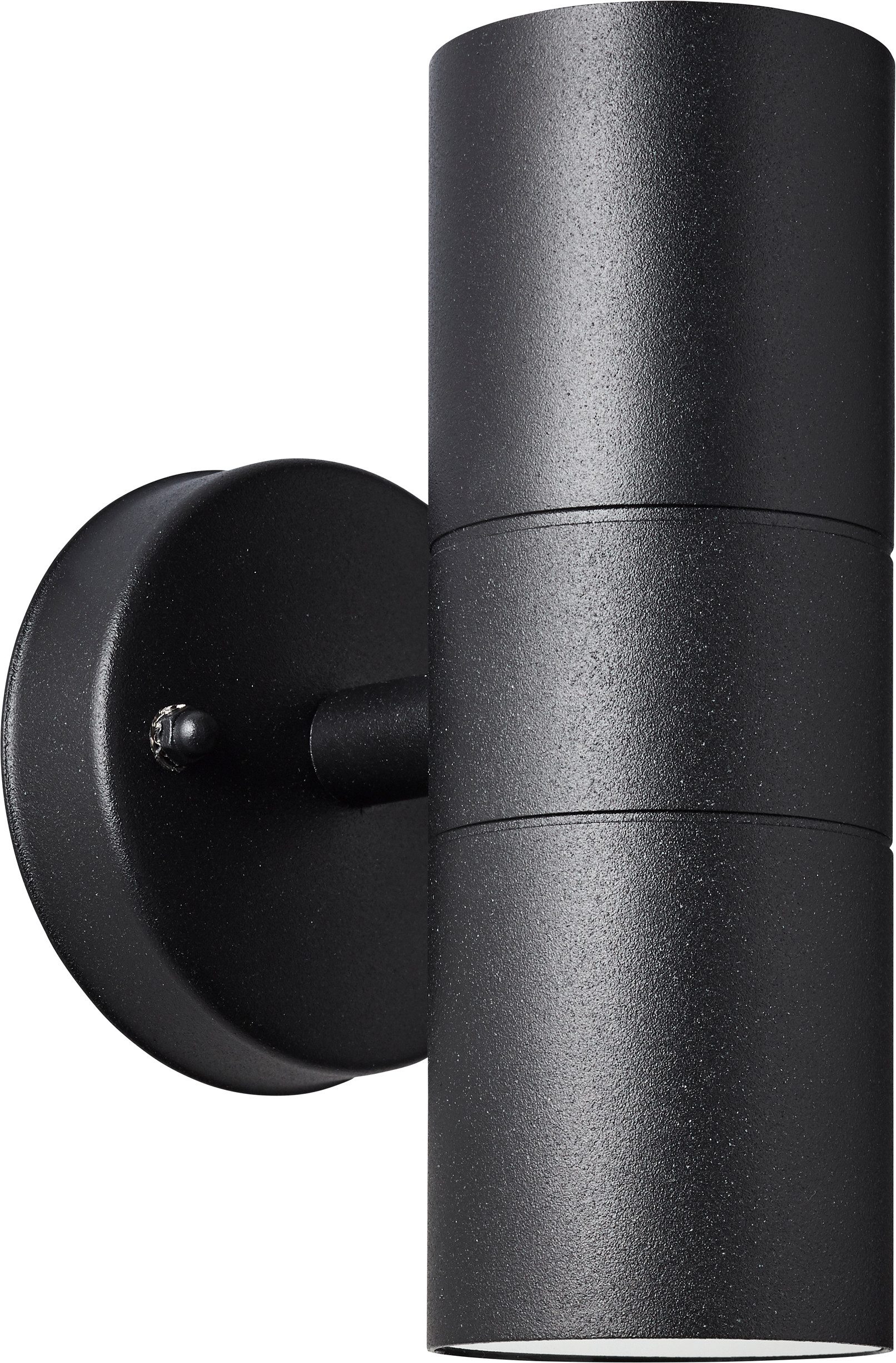 Brilliant Wandleuchte Jandy, ohne Leuchtmittel, Außenwandlampe, 2x GU10, beidseitiger Lichtauslass Metall/Glas schwarz
