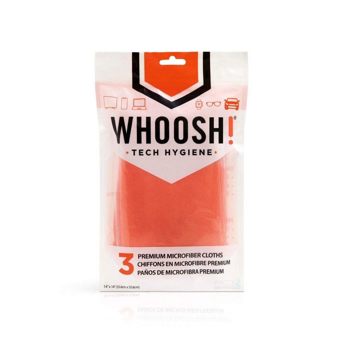 WHOOSH! Screen Shine Bildschirmreinigungstuch (Mikrofaser, Set, 3 Stück, 35,6 cm, antimikrobiell)