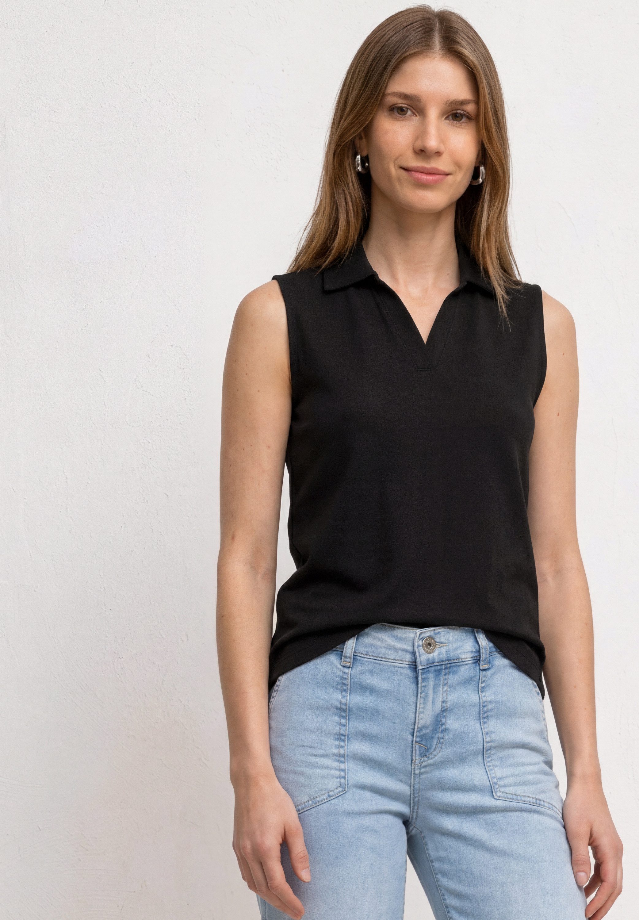 STREET ONE T-Shirt mit Rippstrick-Struktur