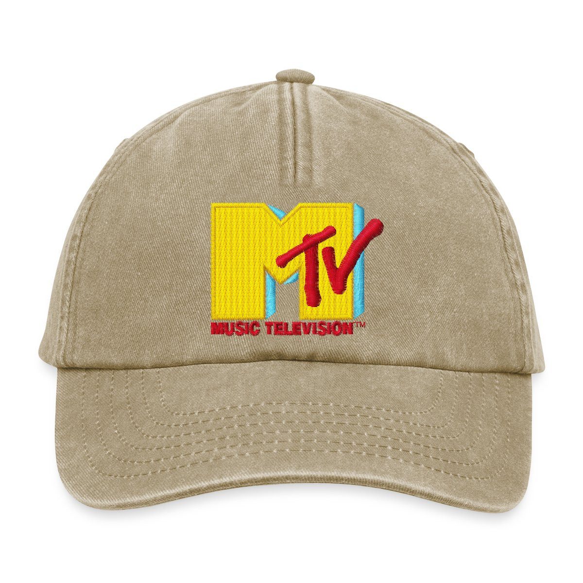 Spreadshirt Baseball Cap MTV Logo Als Stick-Design Vintage Cap (1-St)
