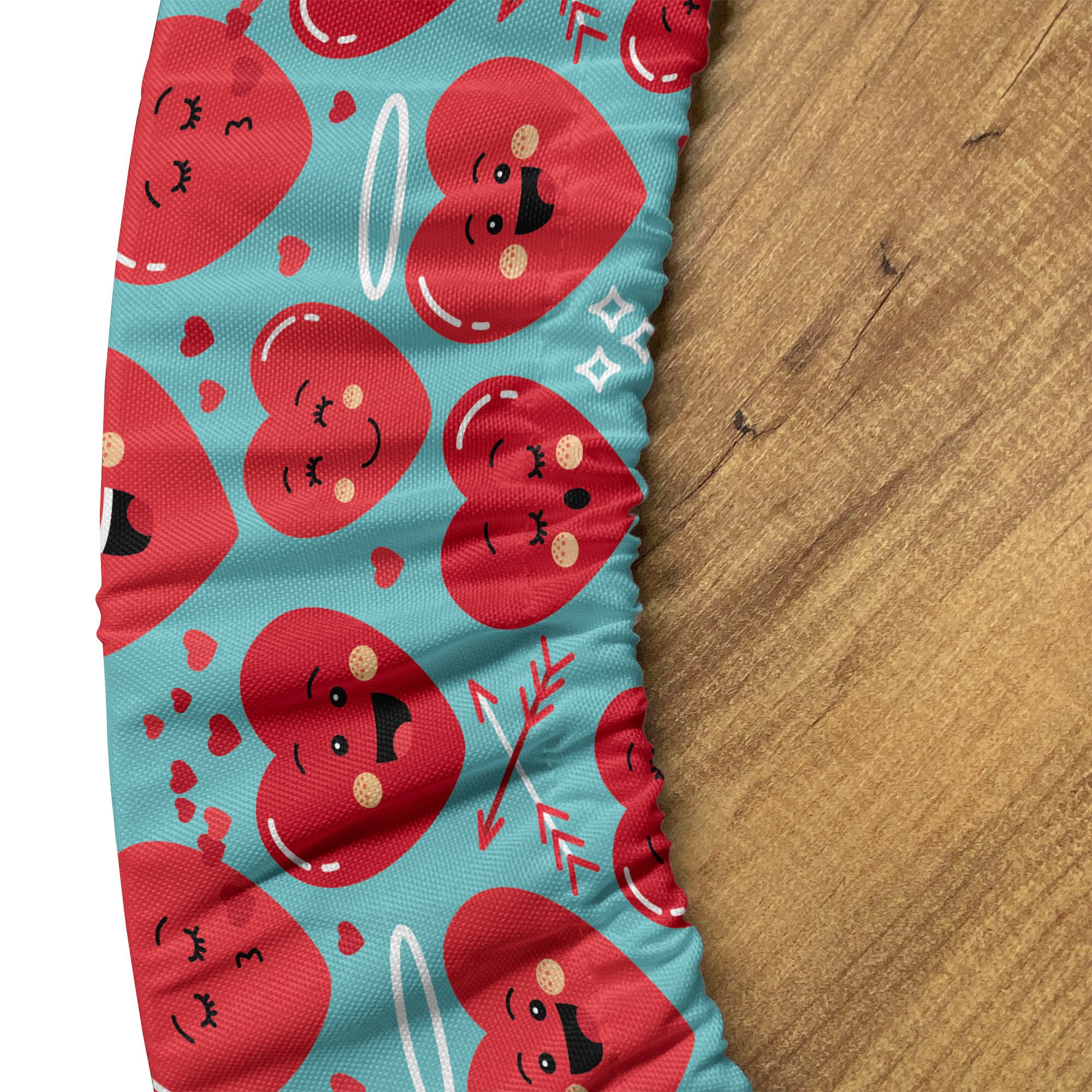 Abakuhaus Tischdecke Rundum-elastische Stofftischdecke, Valentinstag Lächeln-Herzen