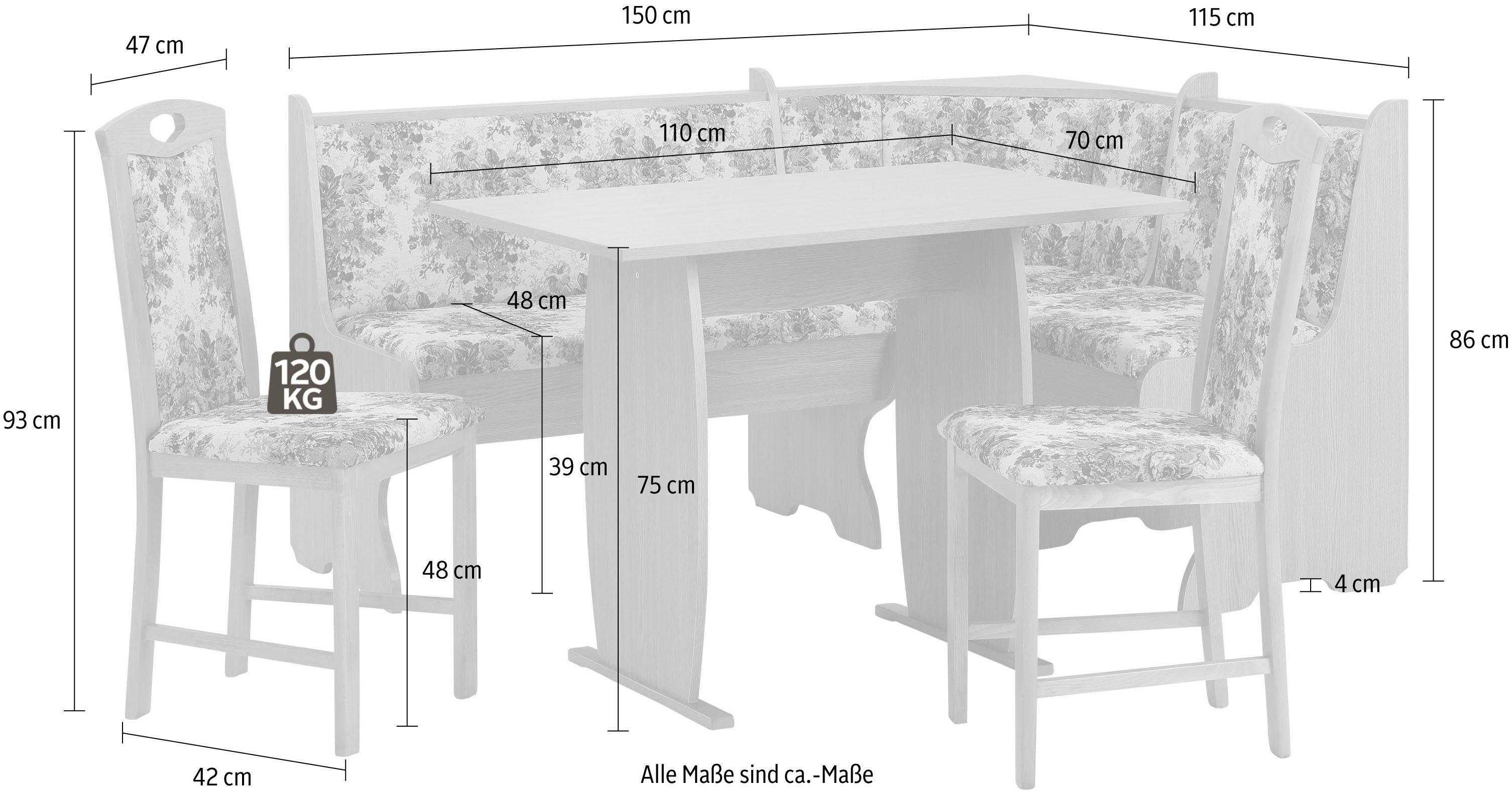 2, Home im Minden (Set, Landhausstil affaire Eckbankgruppe 4-tlg), rustikalen