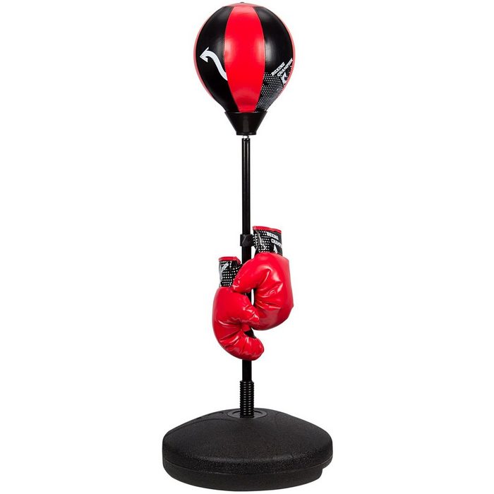 LeNoSa Punchingball STANDBOXTRAINER für Kinder Reflex Punchingball-Set Schwarz/Rot