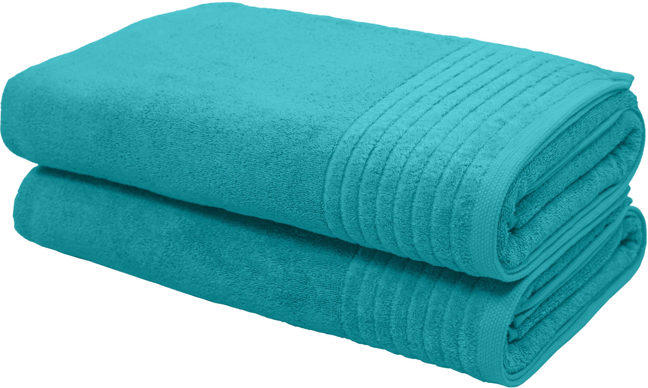 my home Saunatuch Sanremo Premium, Premium Полотенца, 600 gr/m², 80x200cm, Frottier (Set, 2-St), Bordüre, einfarbig, flauschig, weich, dicke Qualität, 5 Jahre Garantie