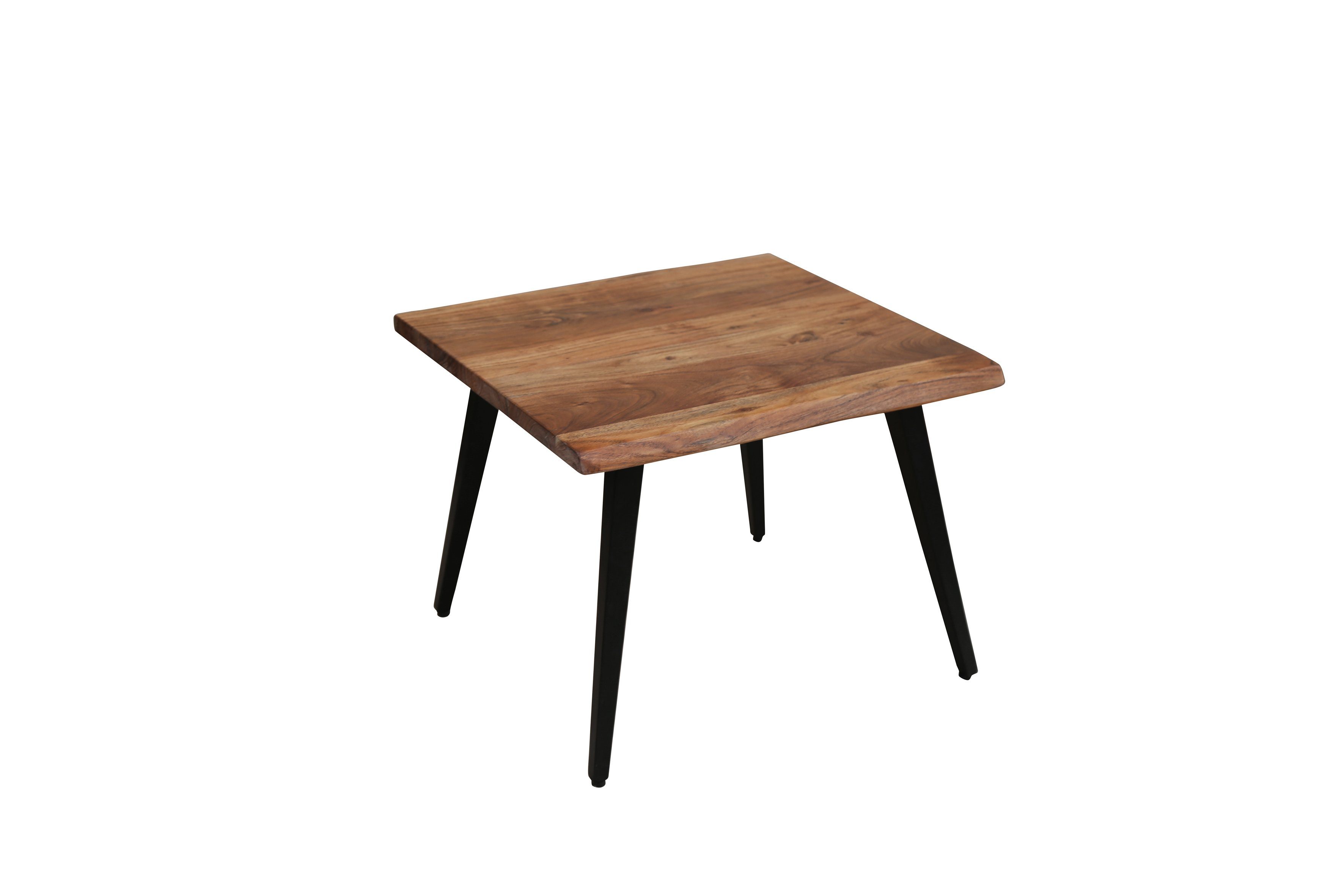 byLIVING Couchtisch CADDY (Tischplatte Akazie natur mit Baumkante, Gestell Metall schwarz), Breite 60 oder 110 cm