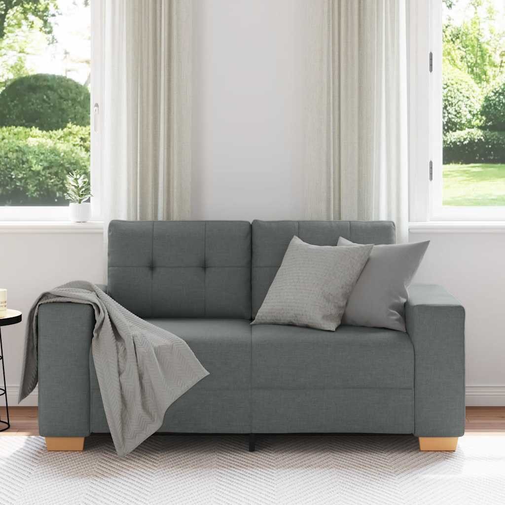 vidaXL Sofa Zweisitzer-Sofa Dunkelgrau 120 cm Stoff günstig online kaufen