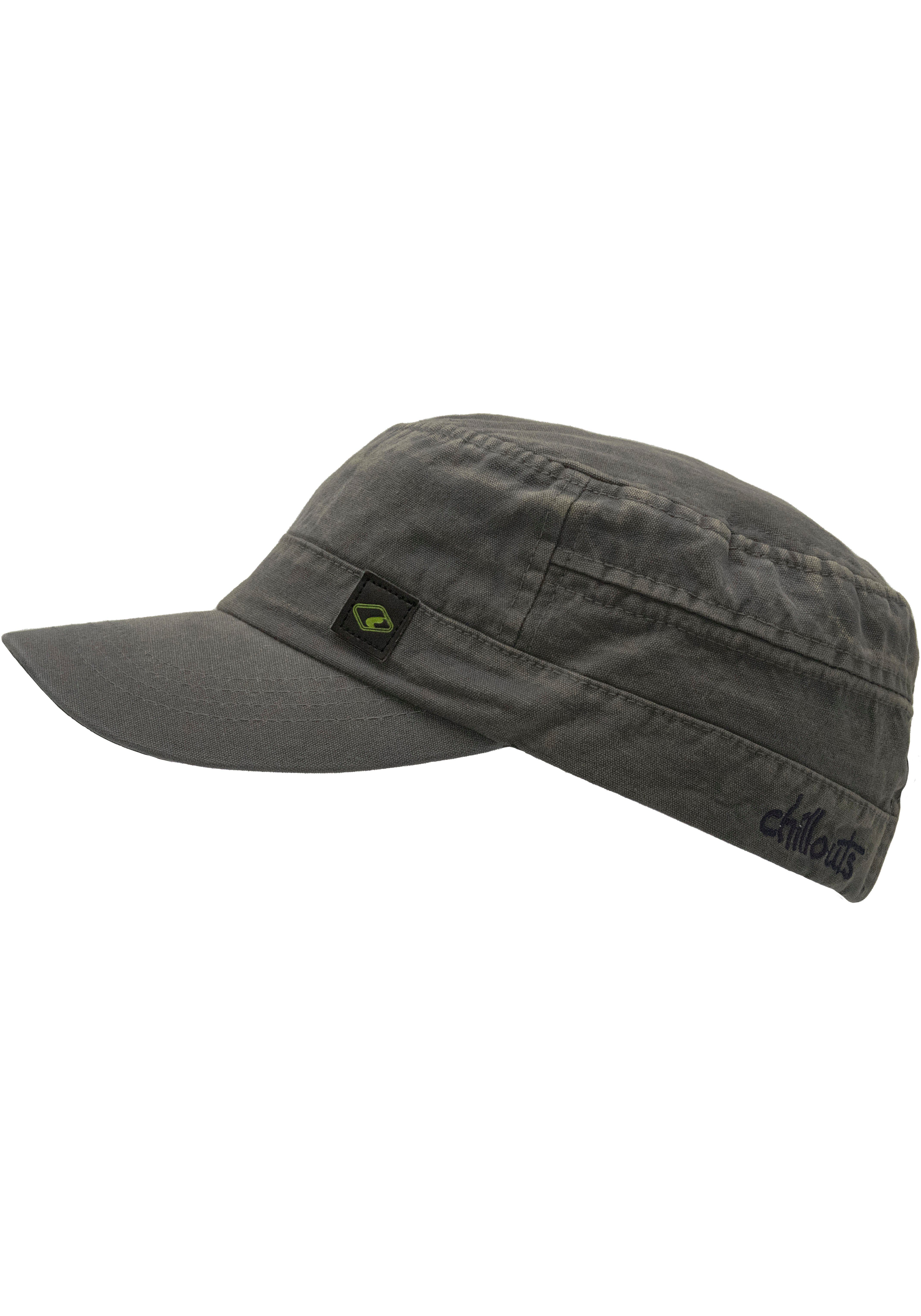 chillouts Army Cap El Paso washed Hat grey aus Size atmungsaktiv, reiner One Baumwolle