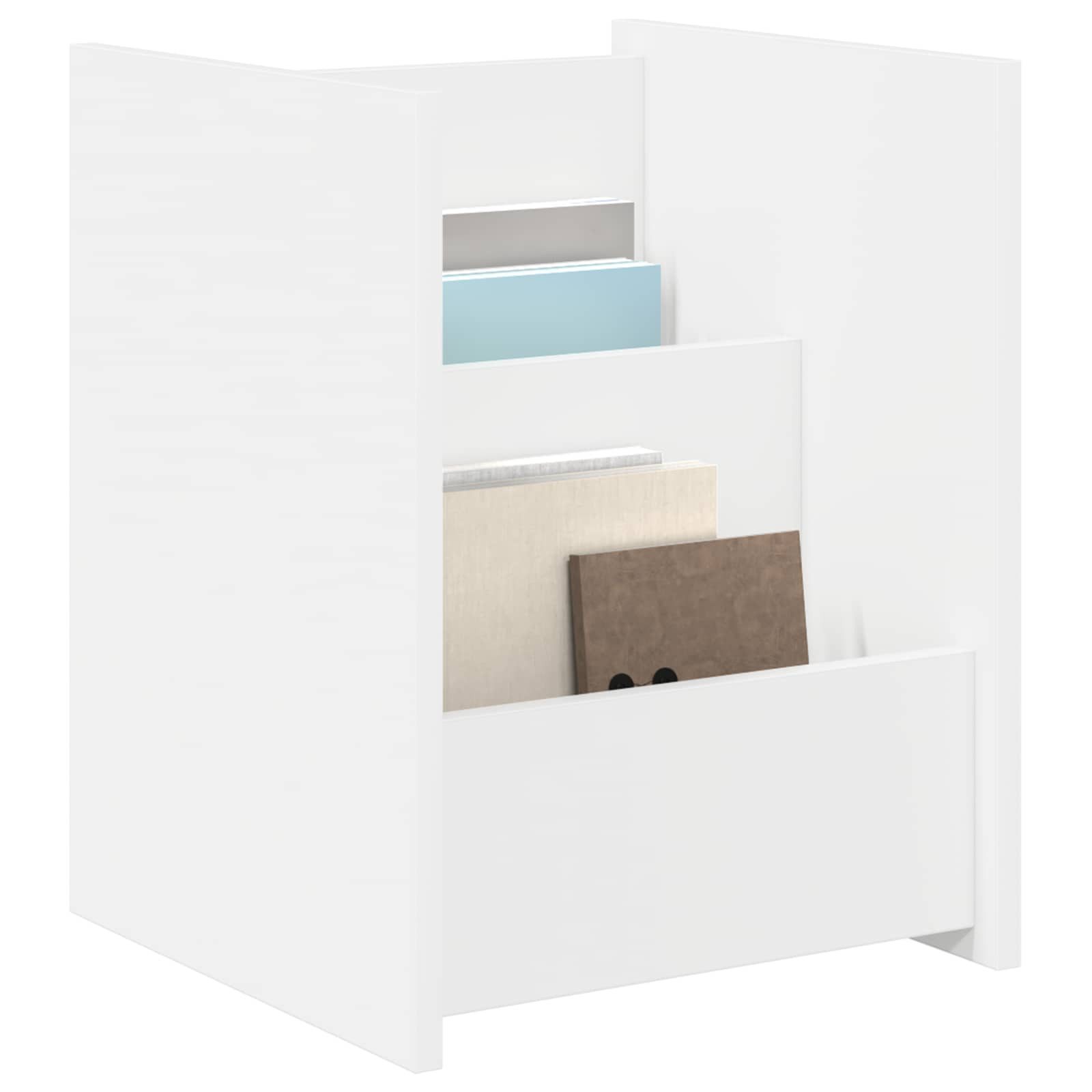 vidaXL Zeitungsständer Magazinregal mit Regal Weiß 35 x 35 x 45 cm Holzwerkstoff (1 St)