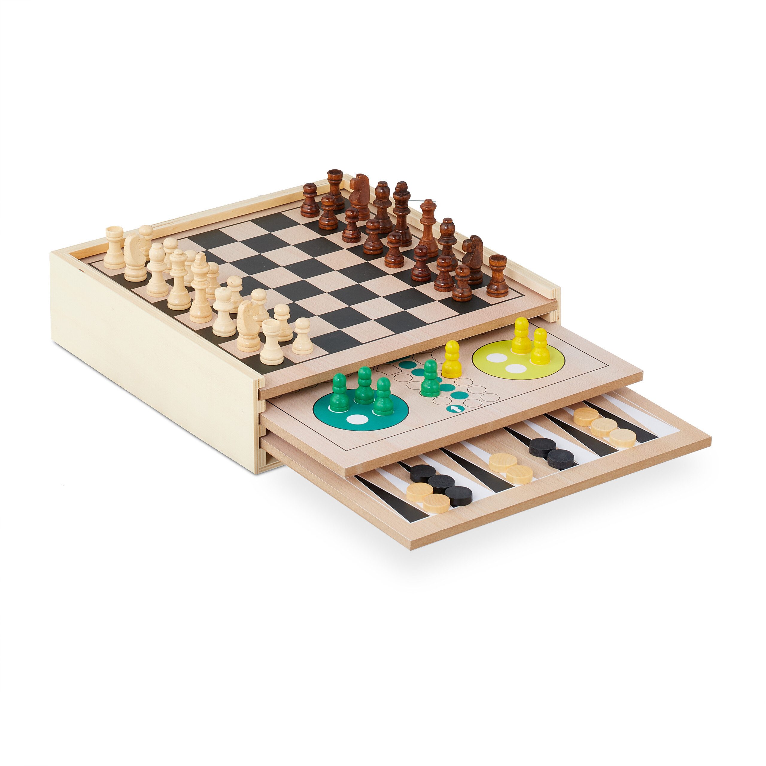 relaxdays Spielesammlung mit 7 Brettspielen, Spielesammlung mit 7 Brettspielen