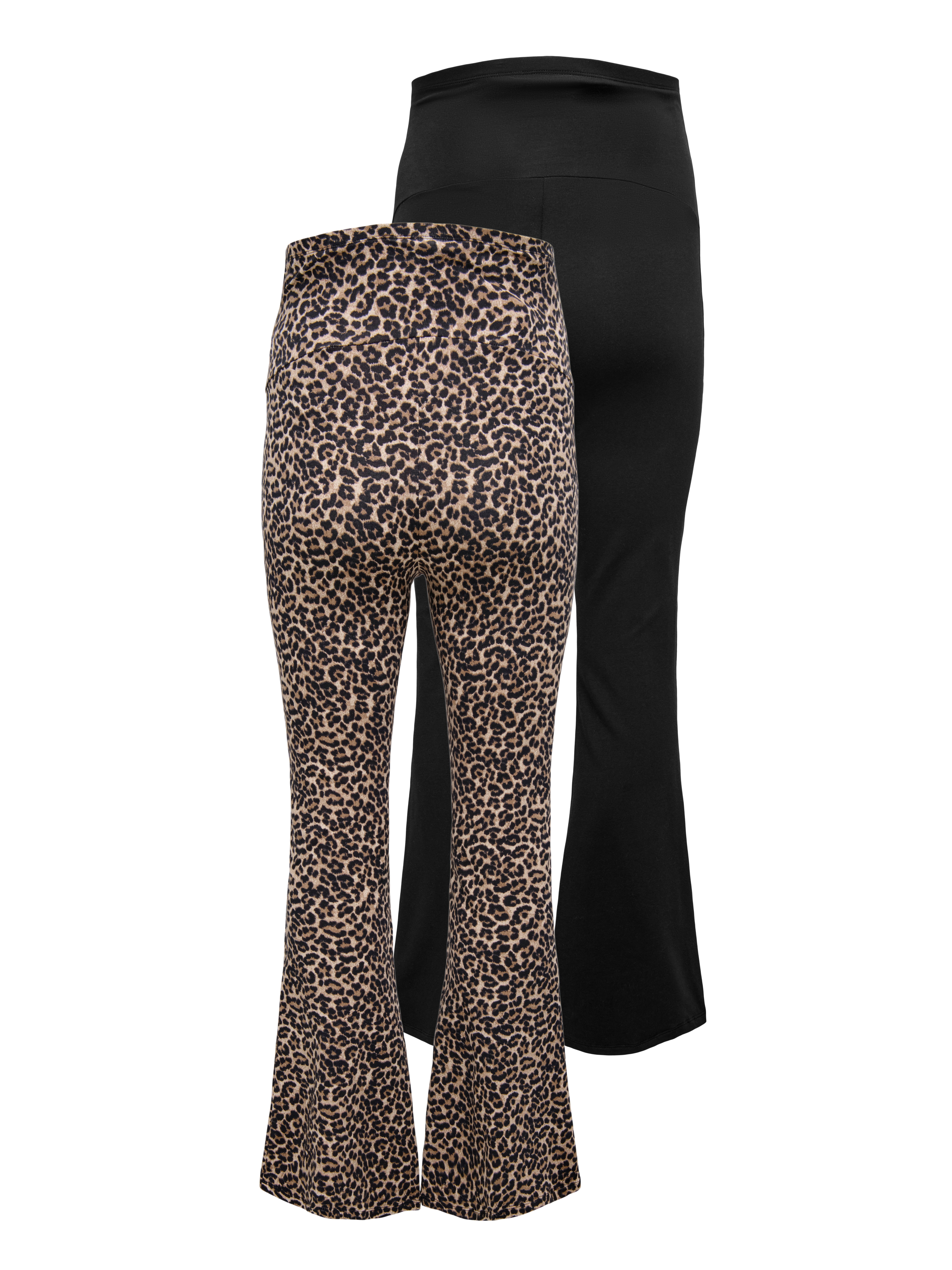 Umstandsleggings OLMLOVELY LEO FLARED PANT 2-PACK NOOS