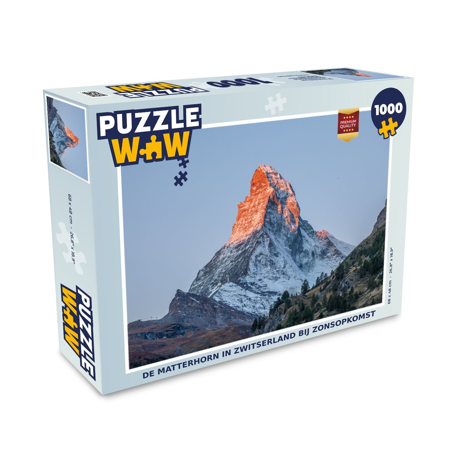1000 Foto-Puzzle, Matterhorn in Puzzleteile, Schweiz MuchoWow Sonnenaufgang, bei Puzzlespiele, Bilderrätsel, Klassisch Puzzle Das der