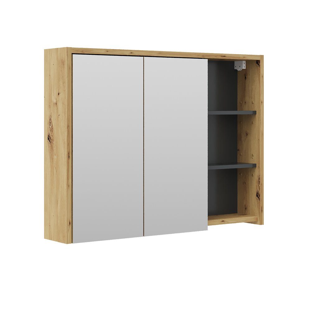 Vicco Badezimmerspiegelschrank Viola, Eiche/Anthrazit/Anthrazit, 100 x günstig online kaufen
