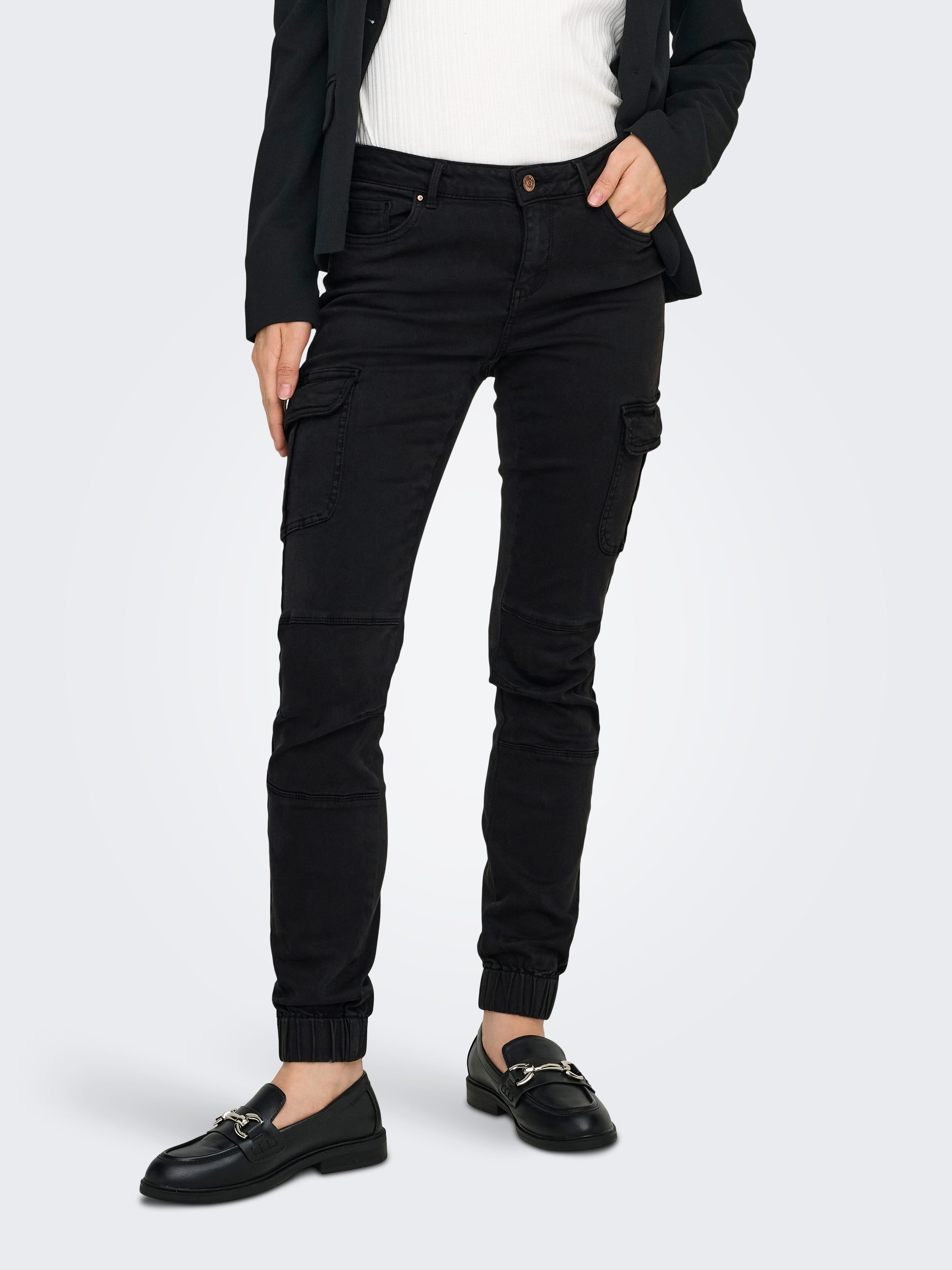 ONLY Cargohose ONLMISSOURI REG ANK CARGO PNT NOOS mit Stretchsäumen