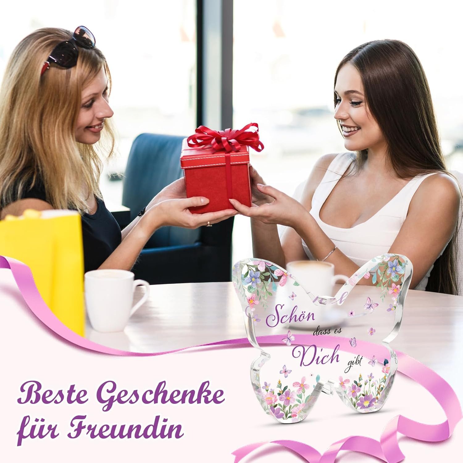 FELIXLEO Dekofigur Schmetterling Acryl Deko Geschenk Frauen Tischdekoration langlebig (1 St)