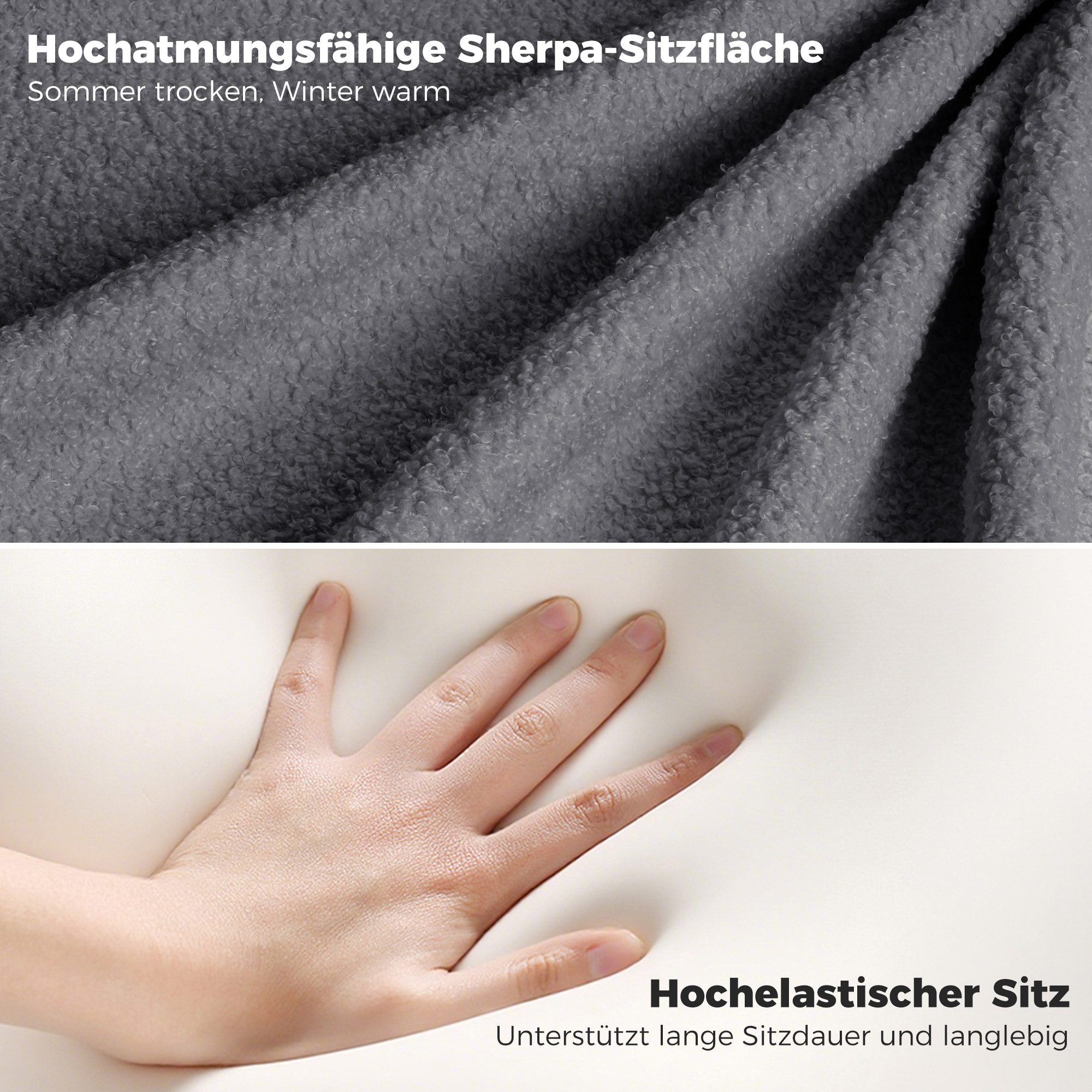 ELUCHANG Polsterstuhl Schminktisch Stuhl, Blumenform, 360° drehbar (1 St) – Bild 5 von 5