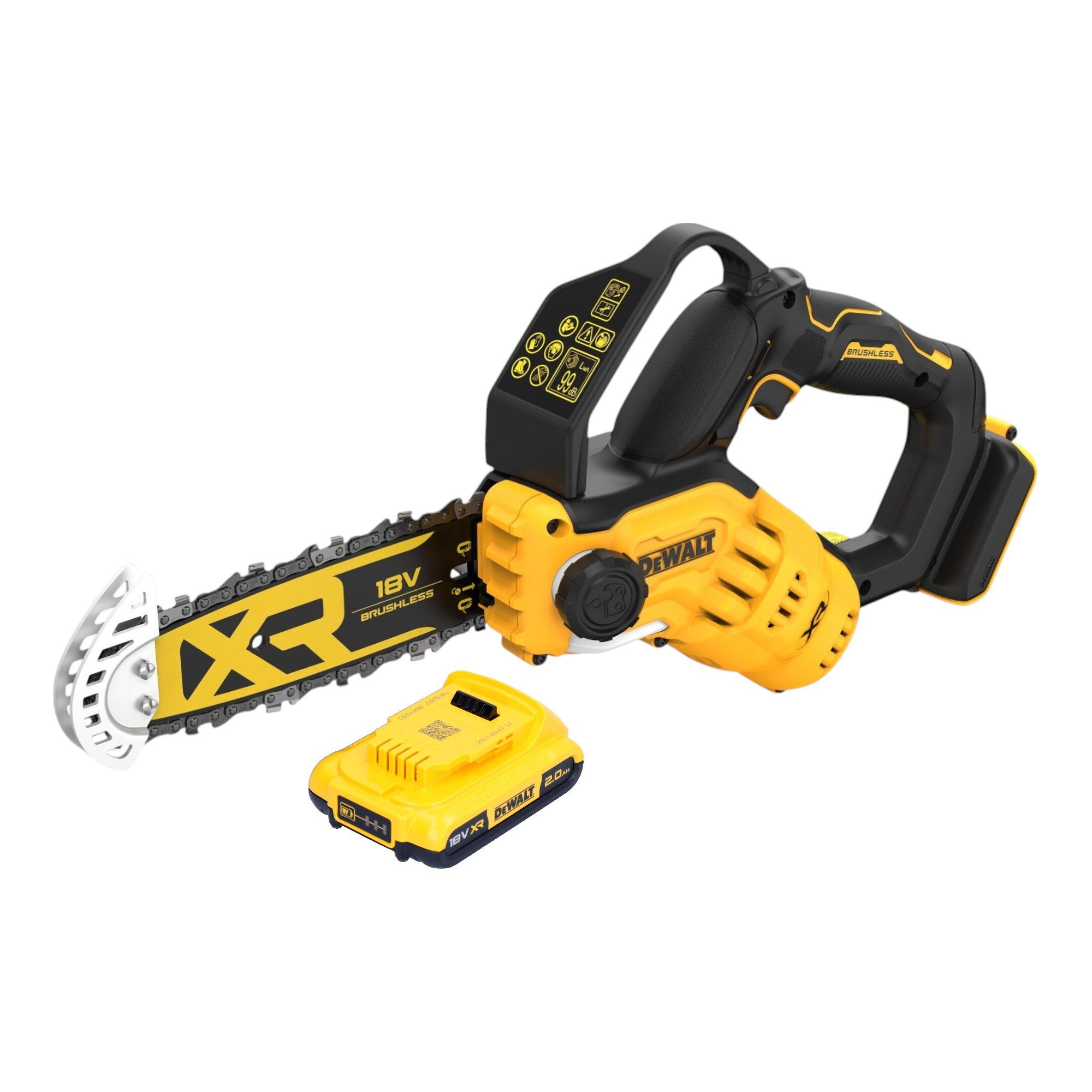 DeWalt Benzin-Kettensäge DCMPS 520 N 18 V 20 cm Brushless + 1x Akku 2,0 Ah - ohne Ladegerät