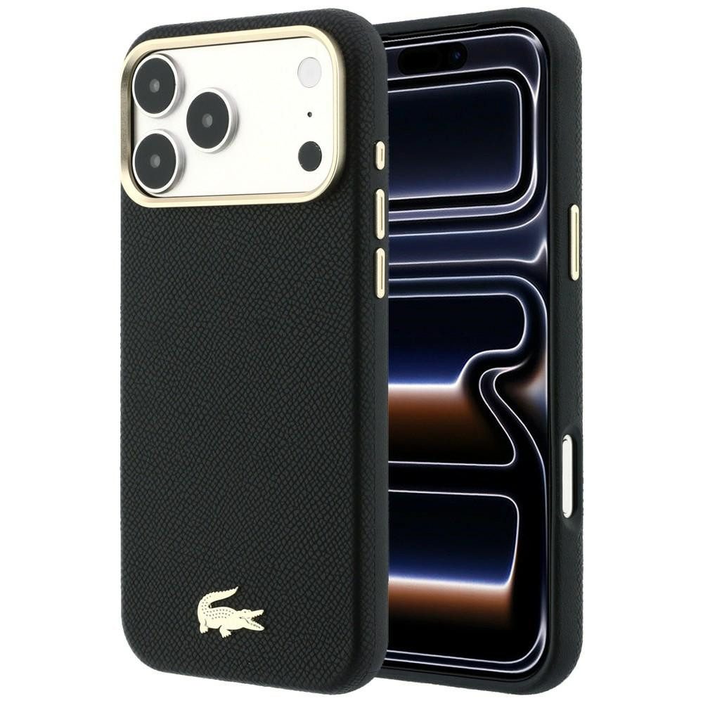 Lacoste Handyhülle iPhone 18 Pro Max MagSafe Champs-Élysées geprägt Logo goldfarben 6,9 Zoll, Kantenschutz