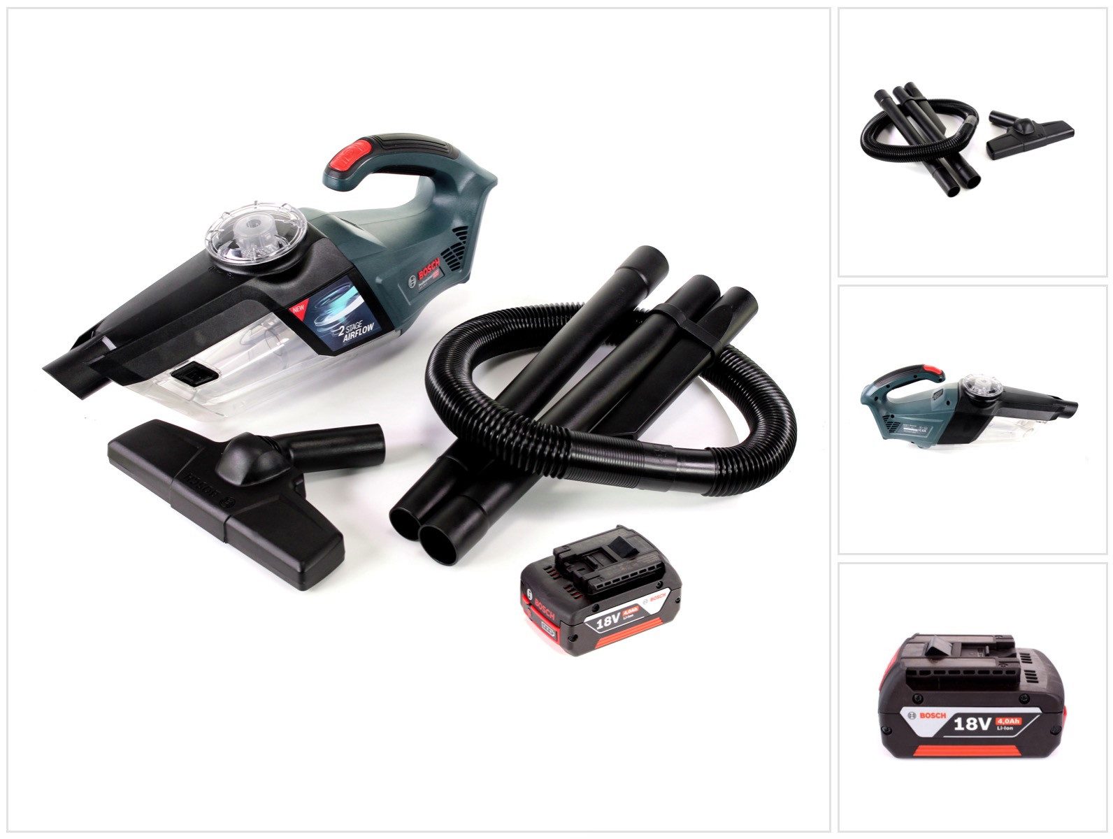 Bosch Professional Akku-Handstaubsauger GAS 18V-1 Professional Li-Ion Akku Staubsauger Hand Sauger + 1x GBA 4