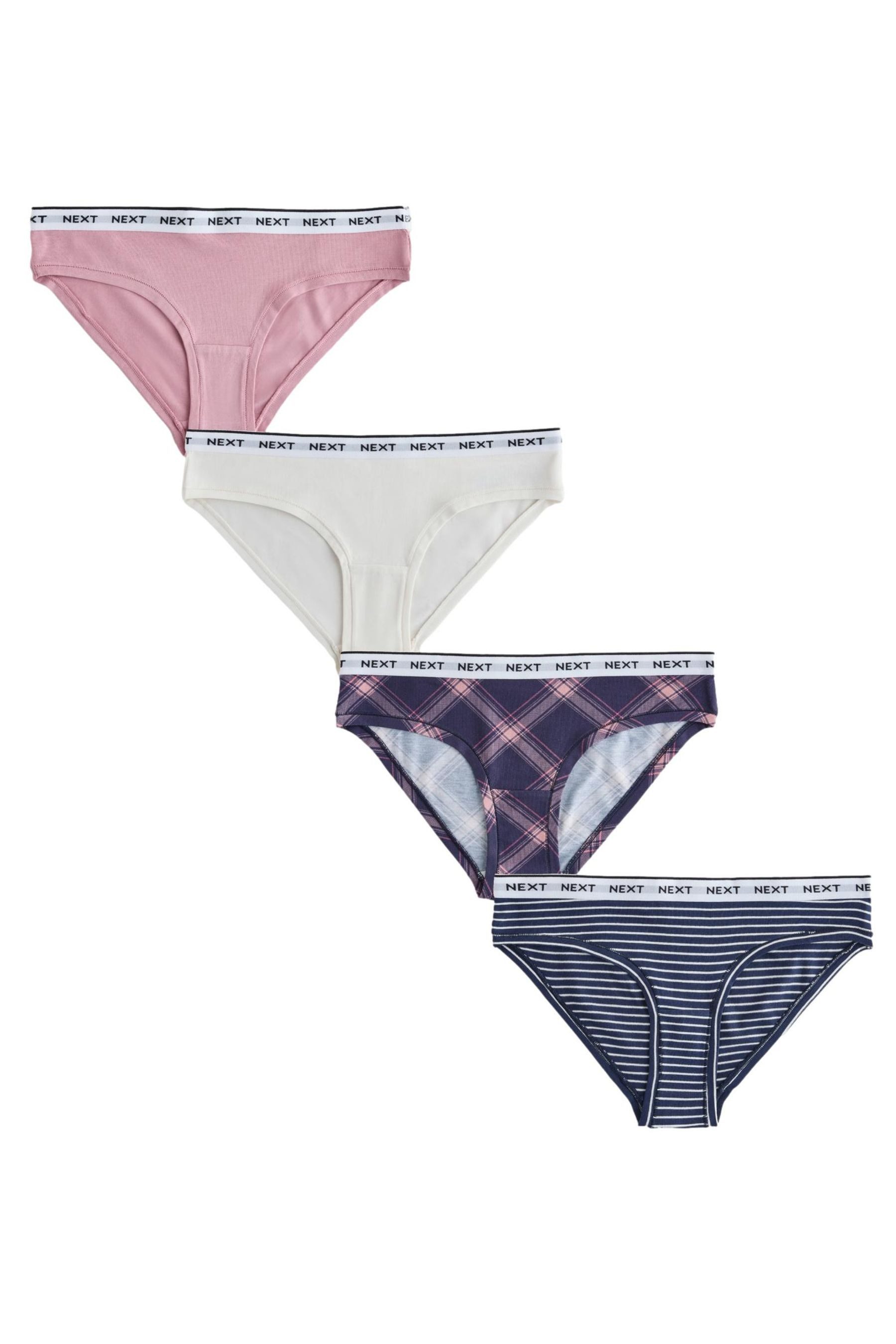 Bikinislip Slips aus Baumwollmodal mit Logo, 4er-Pack, Bikini