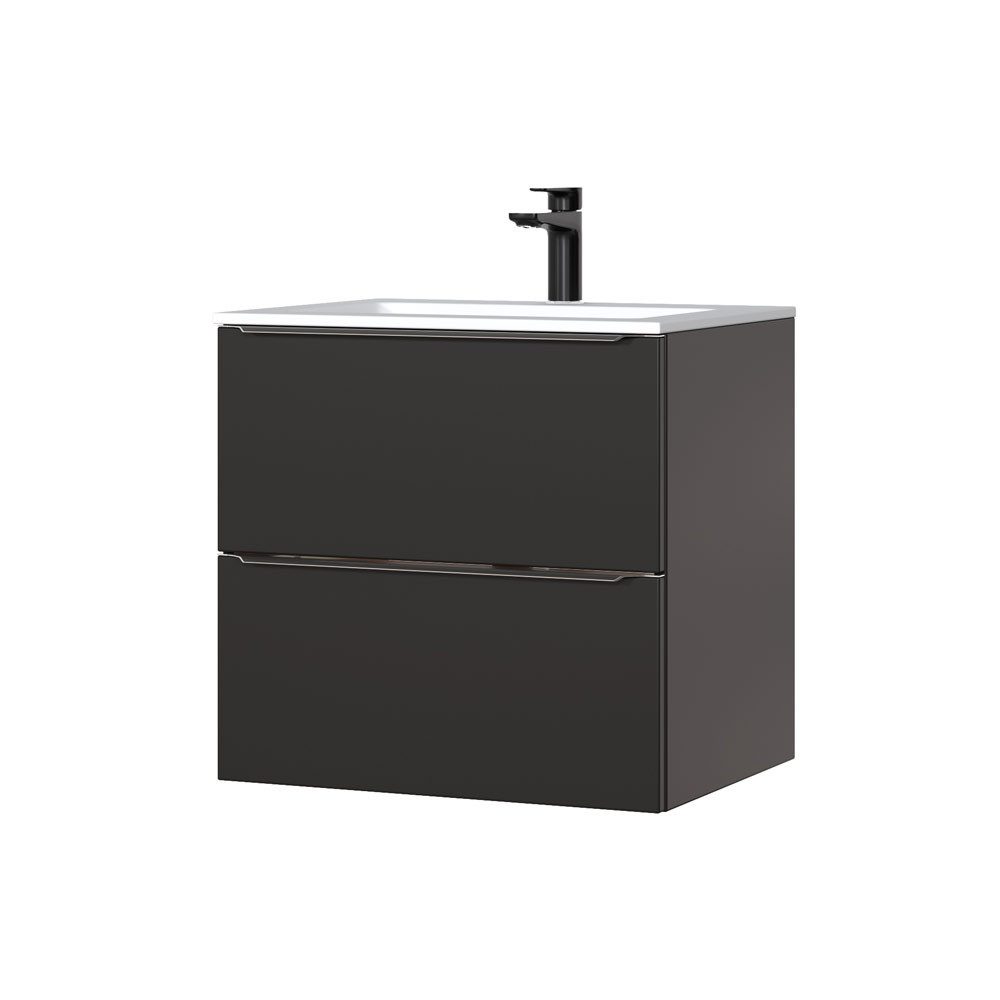 Lomadox Waschtisch TOSKANA-BLACK-56, Badezimmermöbel Set mit günstig online kaufen