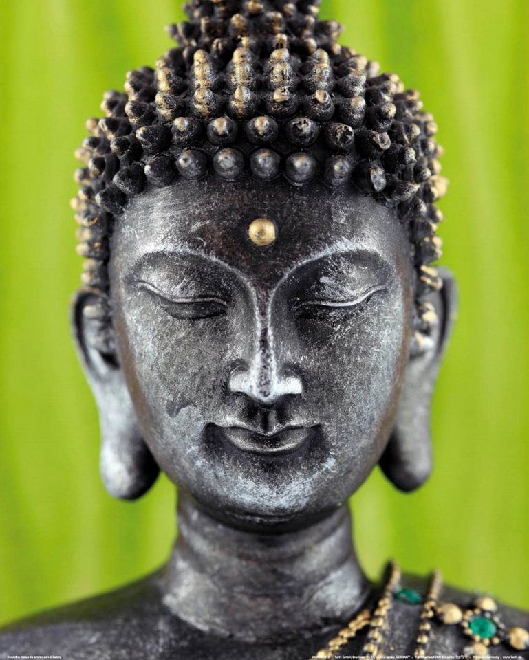 1art1 Kunstdruck Buddhismus - Buddha Statue, Grün
