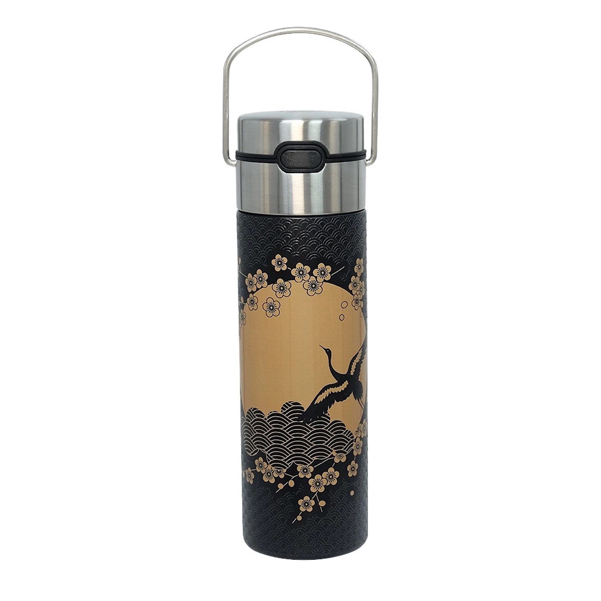 MediMuc Thermoflasche LEEZA Thermo doppelwandige Edelstahl Trinkflasche, Deckel und Griff