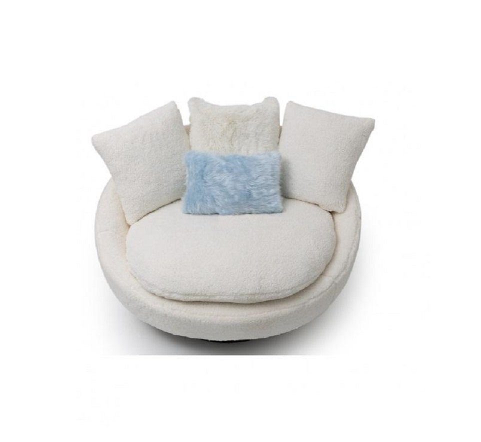 JVmoebel Sessel Sessel Polyester Textil Holz jvmoebel wohnzimmer Modern für Weiß