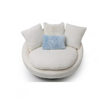 JVmoebel Sessel Sessel Polyester für wohnzimmer Holz Textil Weiß Modern jvmoebel