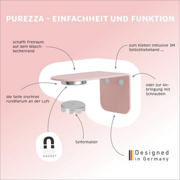 bremermann Seifenhalter Magnet-Seifenhalter PUREZZA – hängende Seife durch Magnet – rosé