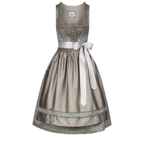 Nübler Trachtenkleid Dirndl midi Patricia in Oliv-Silber von Nübler