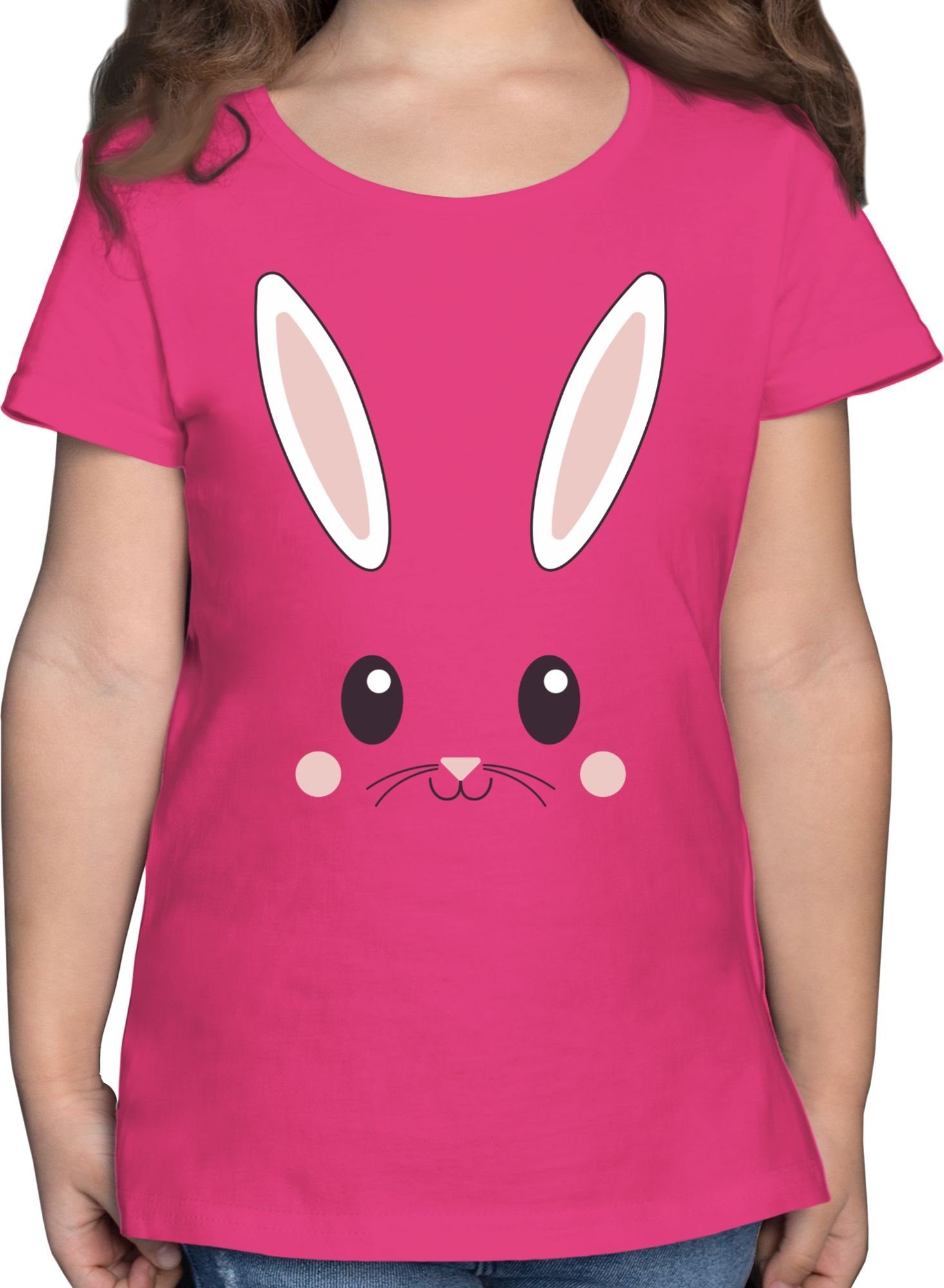 Geschenk Ostern Shirtracer Fuchsia T-Shirt Hasen-Gesicht Süßes 1