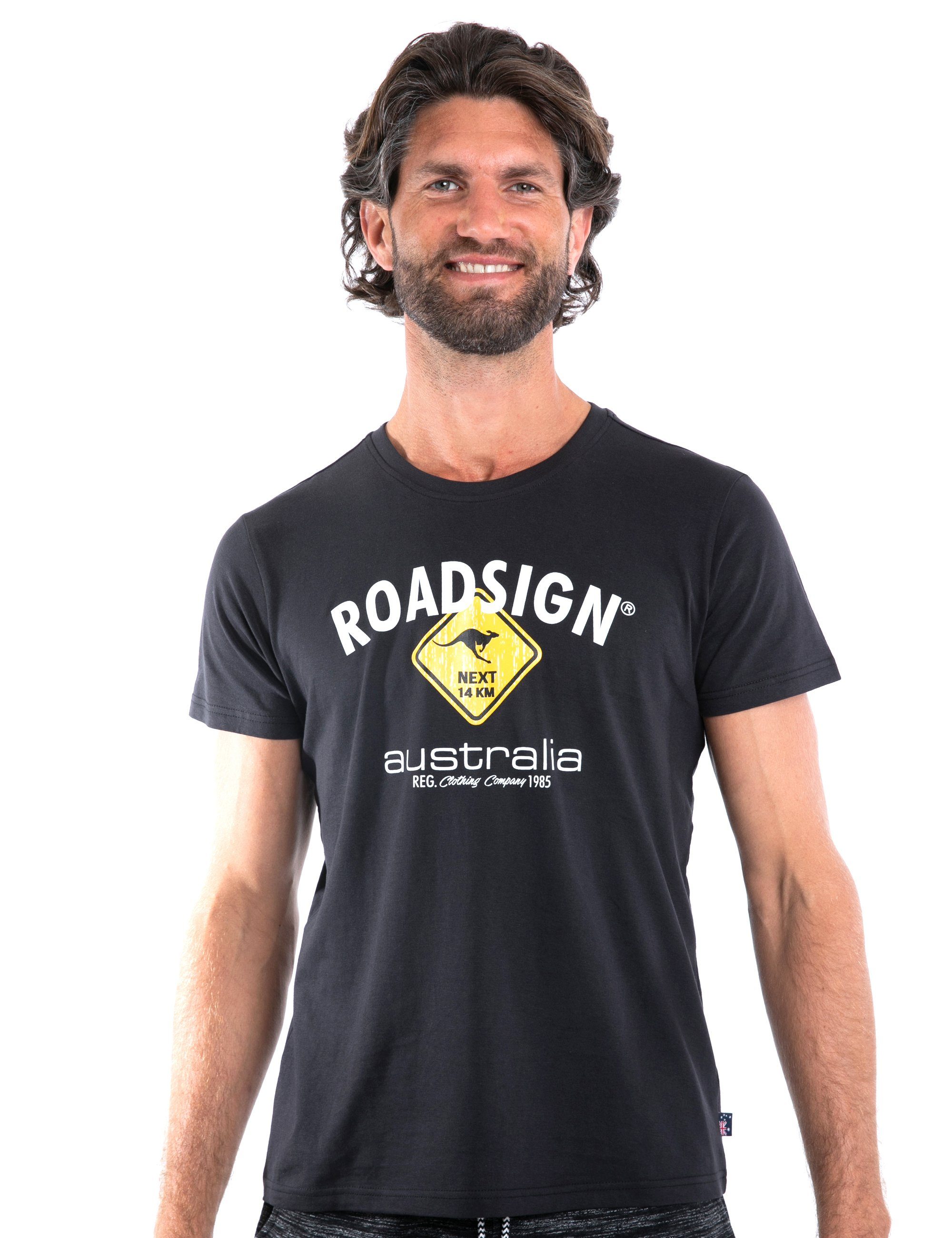 ROADSIGN australia T-Shirt Logoprint (1-tlg) mit Logo-Aufdruck und Rundhalsausschnitt, 100 % Baumwolle schwarz