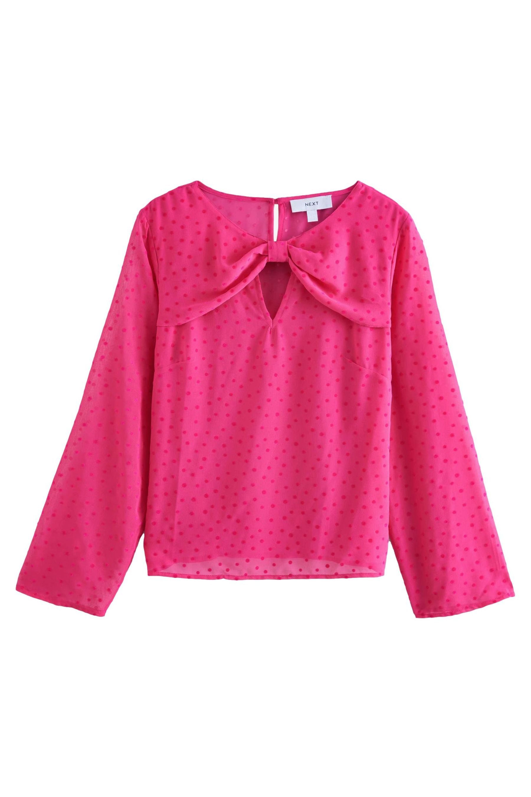 Next Langarmbluse Transparente Bluse mit Schleifendetail günstig online kaufen