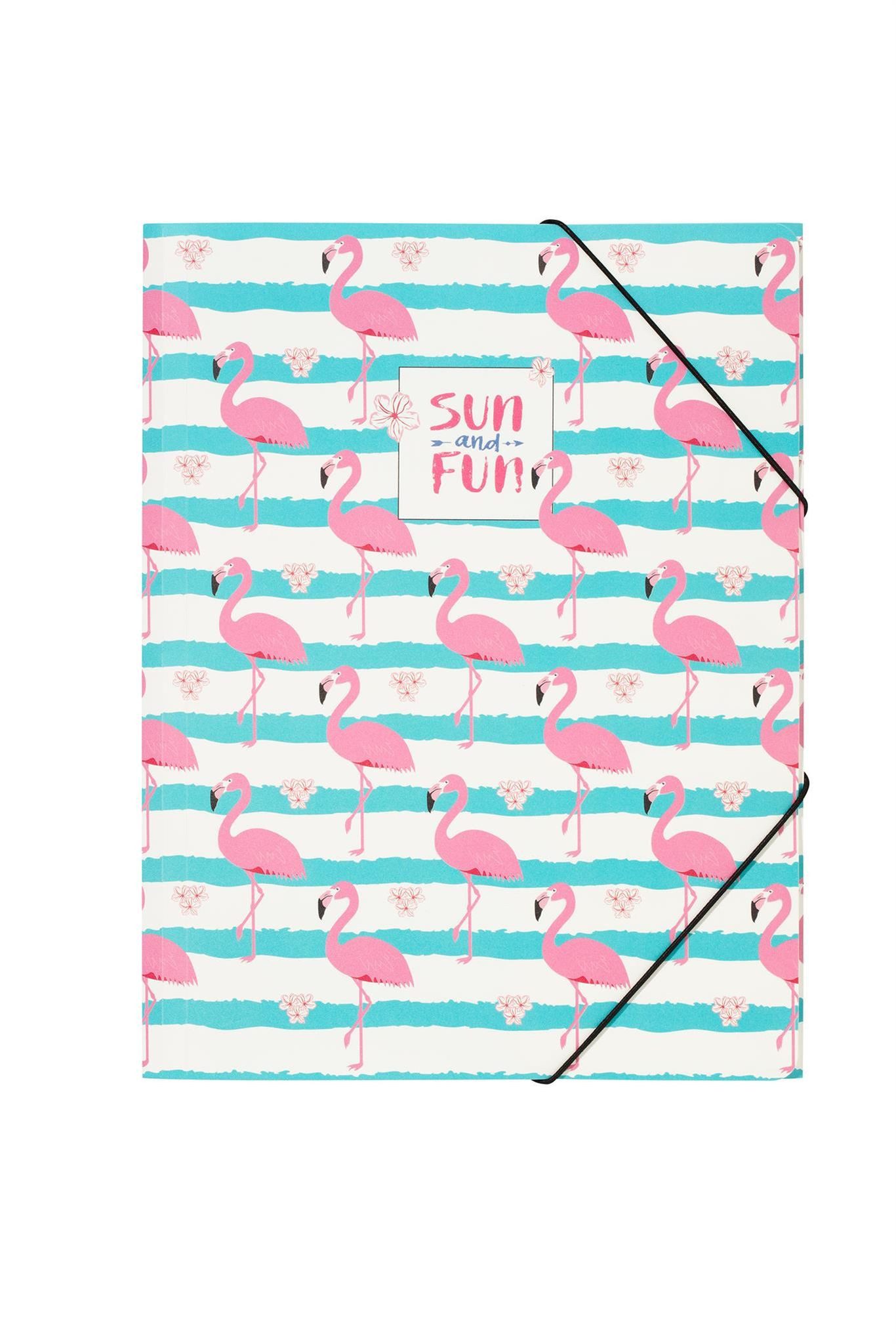 PAGNA Organisationsmappe Pagna Gummizugmappe A4 PP Flamingo 3 Einschlagklappen